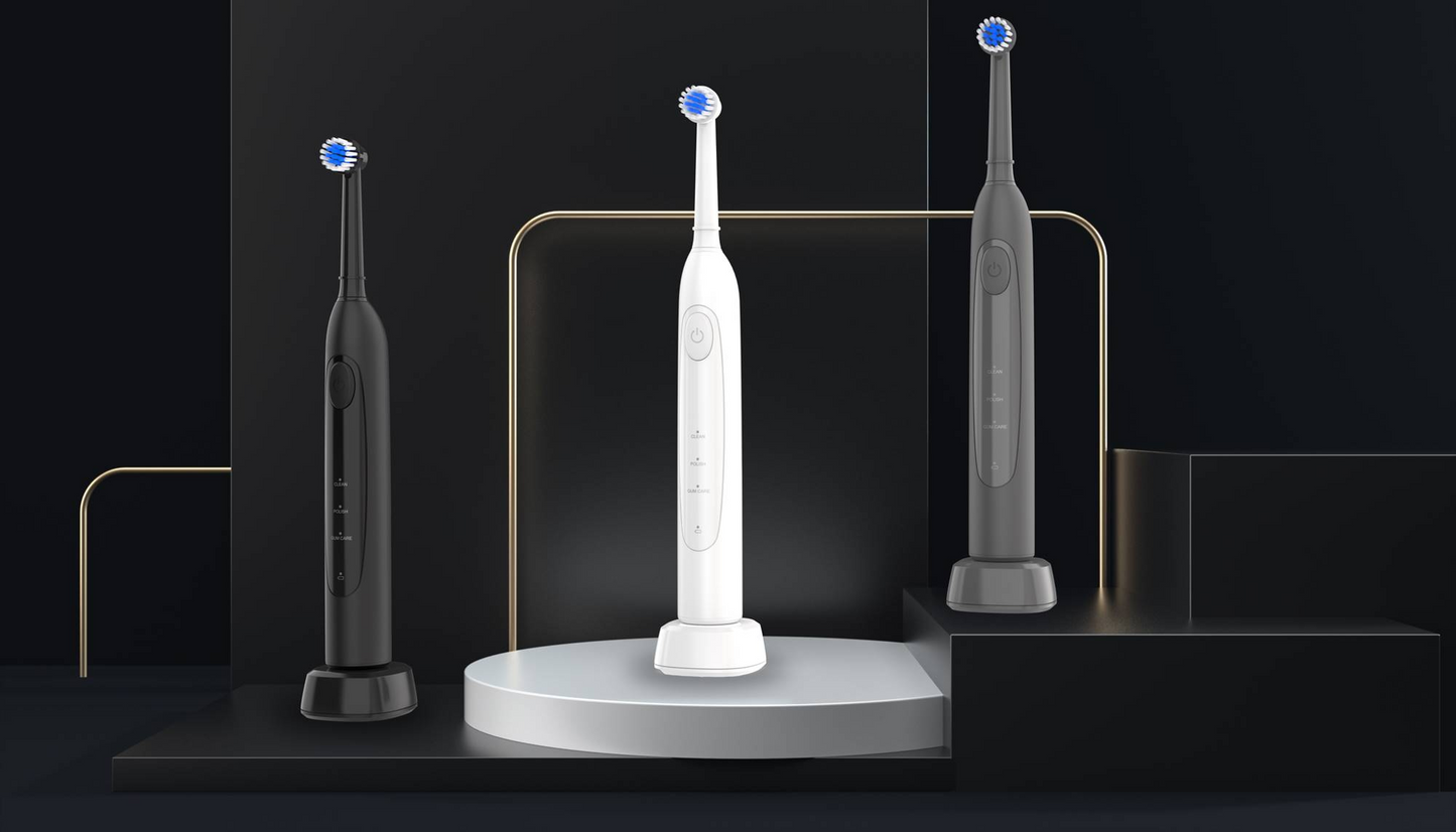 Electric Toothbrush Bristle Rotating Swinging Design with Wireless charging Dock