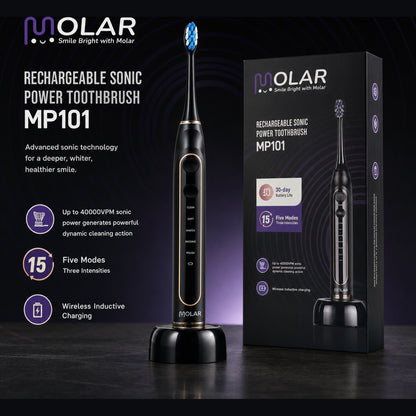 MOLAR MP101 Ultra Premium Electric Toothbrush with packaging box