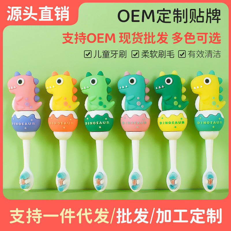 Small Dinosaure-Cute 3D Cartoon Animal Toothbrush for Kids - Extra Soft Bristles - Gentle Oral Care for Toddlers Aged 1-7 image 1