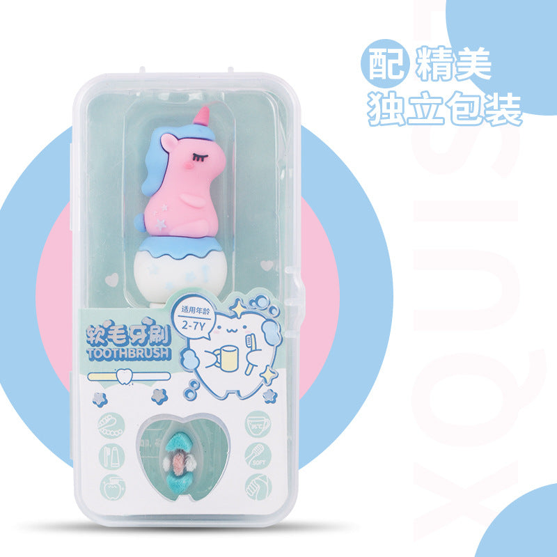 Unicorn-Cute 3D Cartoon Animal Toothbrush for Kids - Extra Soft Bristles - Gentle Oral Care for Toddlers Aged 1-7 image 1