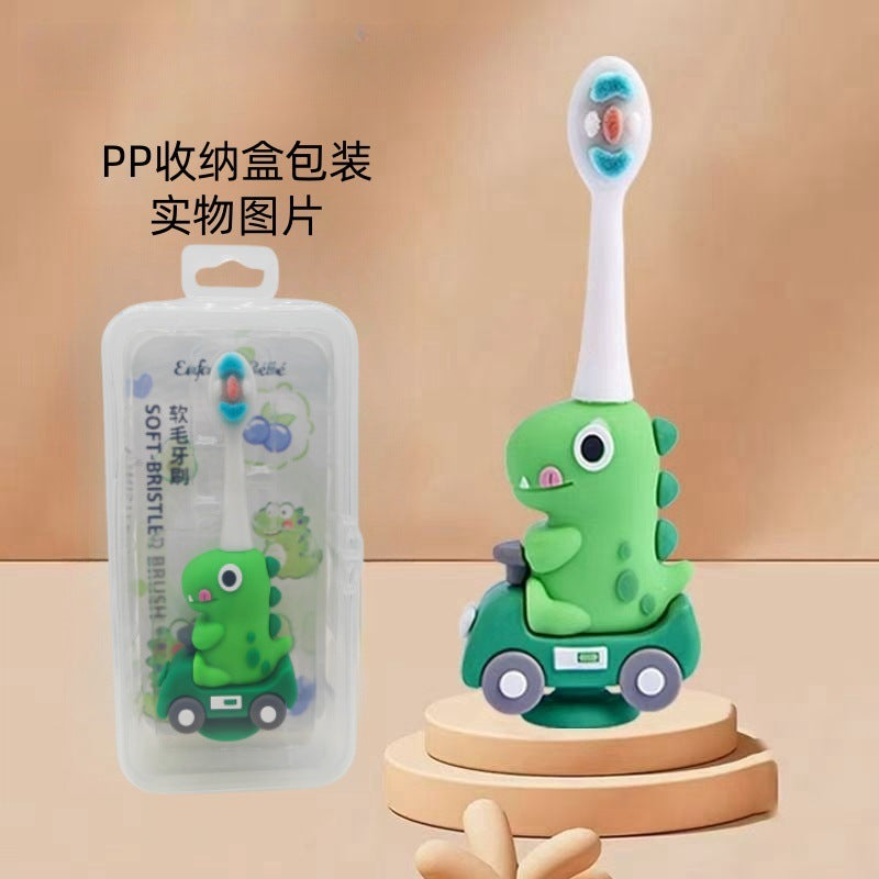 Cute Dinosaur 3D Cartoon Animal Toothbrush for Kids - Extra Soft Bristles - Gentle Oral Care for Toddlers Aged 1-7 image 1