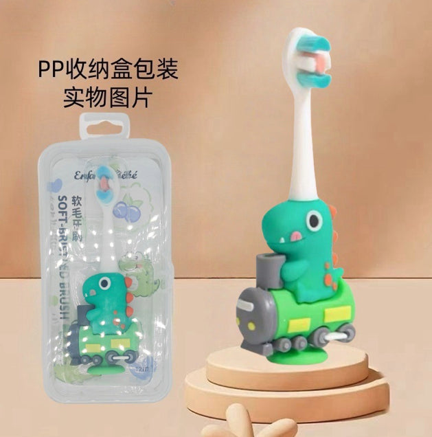 Dino-Cute 3D Cartoon Animal Toothbrush for Kids - Extra Soft Bristles - Gentle Oral Care for Toddlers Aged 1-7 image 1