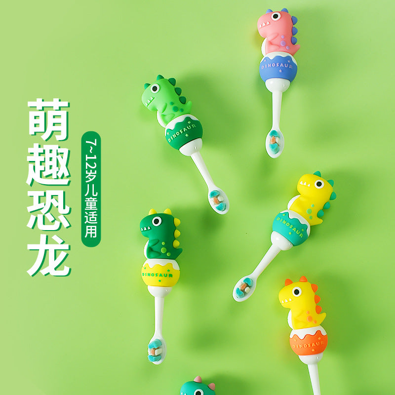 Small Dinosaure-Cute 3D Cartoon Animal Toothbrush for Kids - Extra Soft Bristles - Gentle Oral Care for Toddlers Aged 1-7 image 3