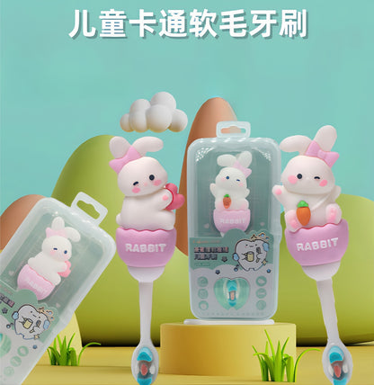Rabbit-Cute 3D Cartoon Animal Toothbrush for Kids - Extra Soft Bristles - Gentle Oral Care for Toddlers Aged 1-7 image 0
