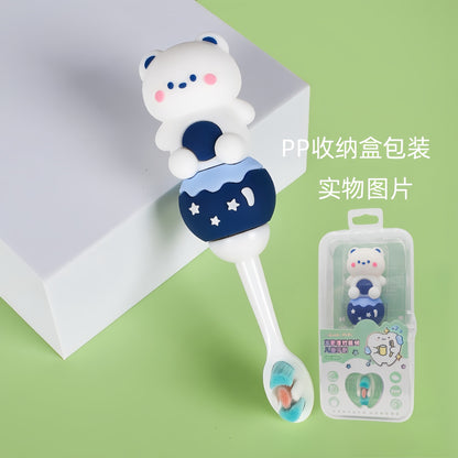 PandaCat-Cute 3D Cartoon Animal Toothbrush for Kids - Extra Soft Bristles - Gentle Oral Care for Toddlers Aged 1-7 image 4