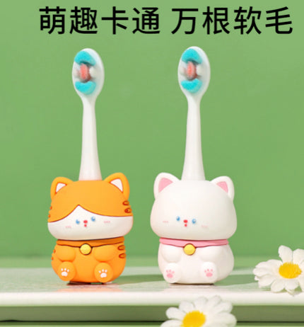 Kitten-Cute 3D Cartoon Animal Toothbrush for Kids - Extra Soft Bristles - Gentle Oral Care for Toddlers Aged 1-7 image 2