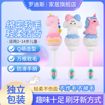Unicorn-Cute 3D Cartoon Animal Toothbrush for Kids - Extra Soft Bristles - Gentle Oral Care for Toddlers Aged 1-7 image 7