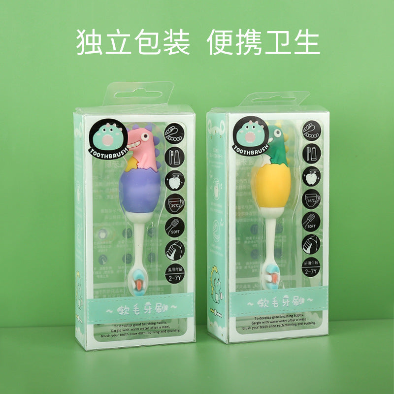 DinosaurFun-Cute 3D Cartoon Animal Toothbrush for Kids - Extra Soft Bristles - Gentle Oral Care for Toddlers Aged 1-7 image 1
