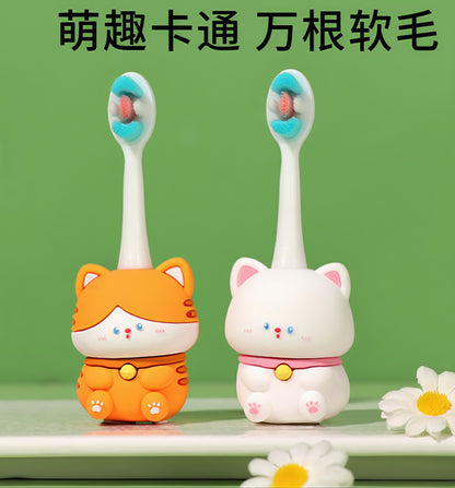 Kitten-Cute 3D Cartoon Animal Toothbrush for Kids - Extra Soft Bristles - Gentle Oral Care for Toddlers Aged 1-7 image 0