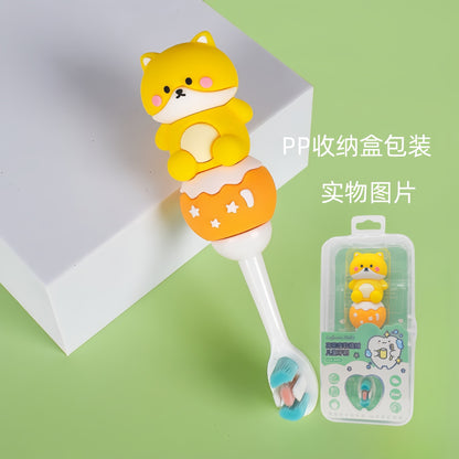PandaCat-Cute 3D Cartoon Animal Toothbrush for Kids - Extra Soft Bristles - Gentle Oral Care for Toddlers Aged 1-7 image 1