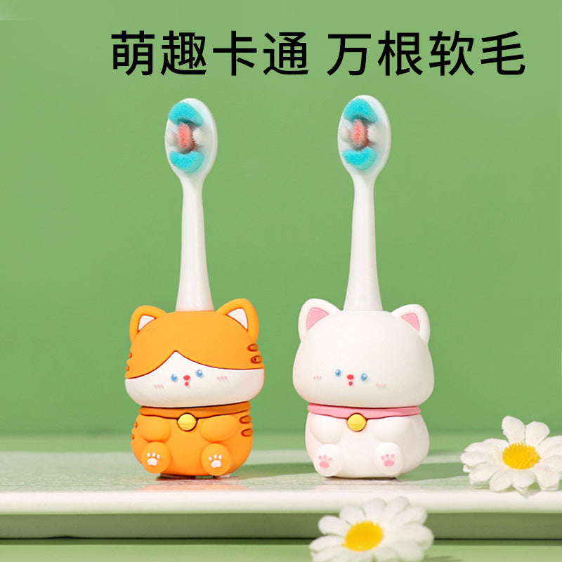 Kitten-Cute 3D Cartoon Animal Toothbrush for Kids - Extra Soft Bristles - Gentle Oral Care for Toddlers Aged 1-7 image 5