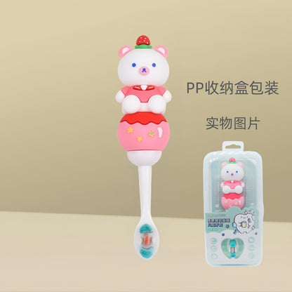 SmallBear-Cute 3D Cartoon Animal Toothbrush for Kids - Extra Soft Bristles - Gentle Oral Care for Toddlers Aged 1-7 image 3