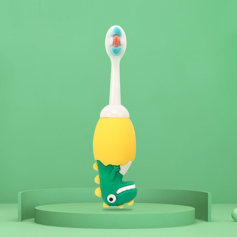 DinosaurFun-Cute 3D Cartoon Animal Toothbrush for Kids - Extra Soft Bristles - Gentle Oral Care for Toddlers Aged 1-7 image 3