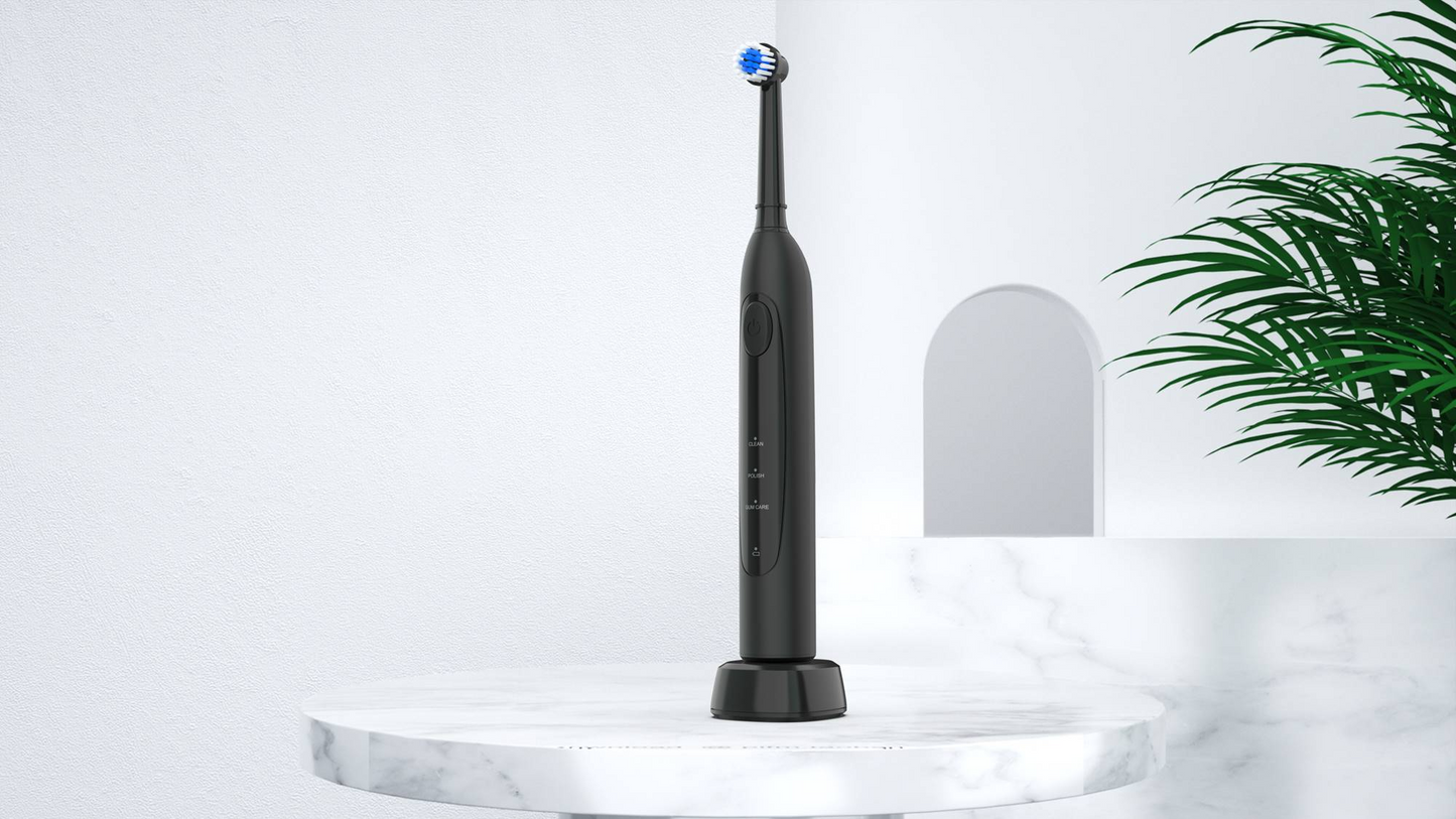 Electric Toothbrush Bristle Rotating Swinging Design with Wireless charging Dock