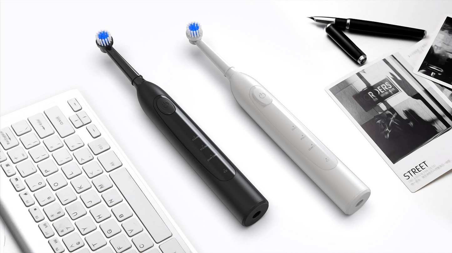 Electric Toothbrush Bristle Rotating Swinging Design with Wireless charging Dock
