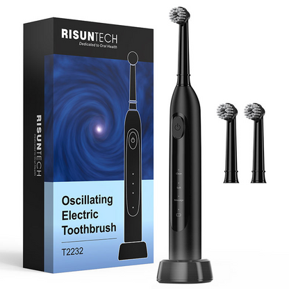 Electric Toothbrush Bristle Rotating Swinging Design with Wireless charging Dock