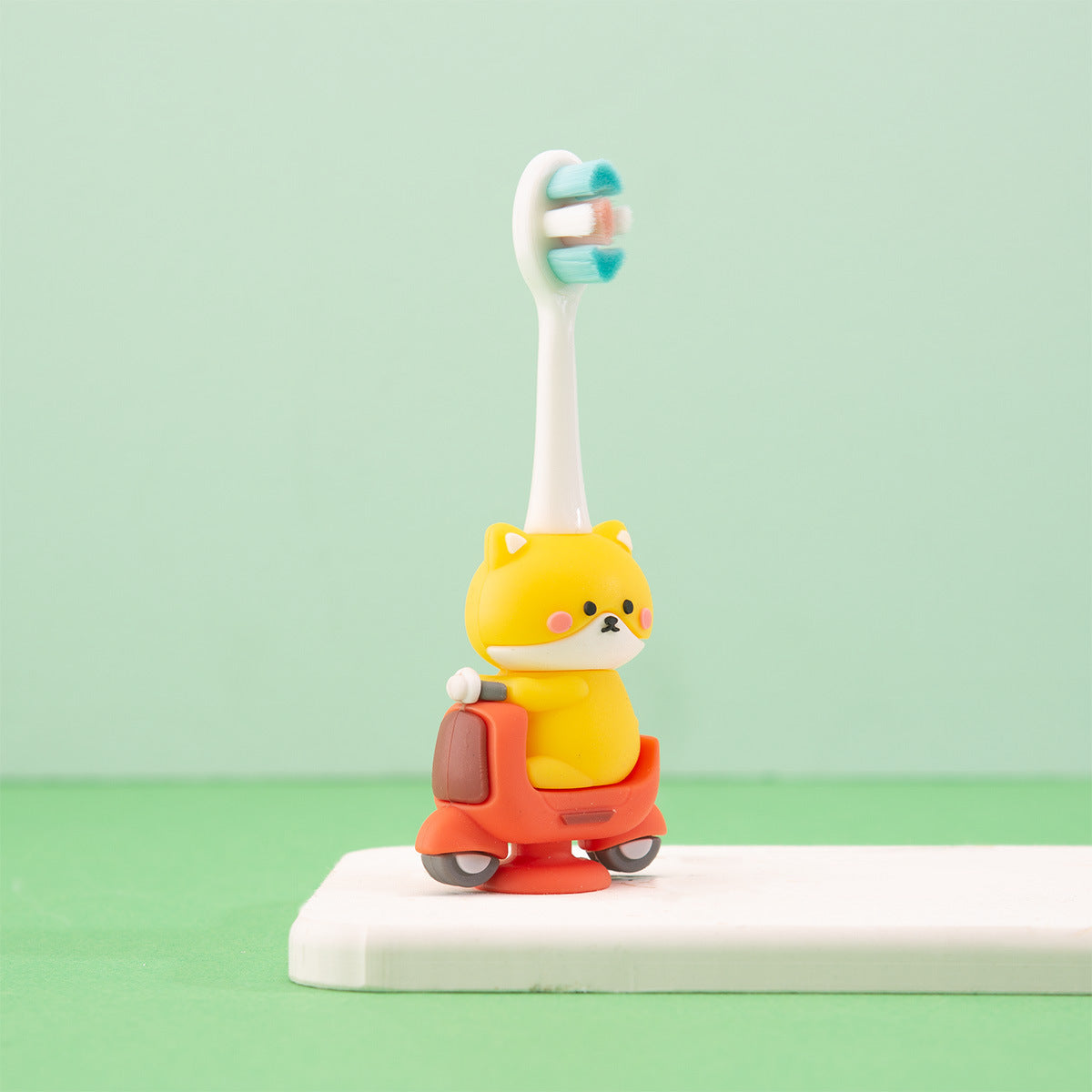 Kitty-Cute 3D Cartoon Animal Toothbrush for Kids - Extra Soft Bristles - Gentle Oral Care for Toddlers Aged 1-7 - Yellow image