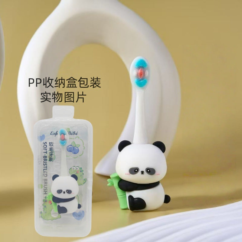 Panda-Cute 3D Cartoon Animal Toothbrush for Kids - Extra Soft Bristles - Gentle Oral Care for Toddlers Aged 1-7 image 3