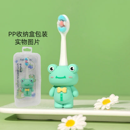 Frog-Cute 3D Cartoon Animal Toothbrush for Kids - Extra Soft Bristles - Gentle Oral Care for Toddlers Aged 1-7 image 1