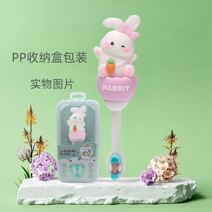 Rabbit-Cute 3D Cartoon Animal Toothbrush for Kids - Extra Soft Bristles - Gentle Oral Care for Toddlers Aged 1-7 image 2