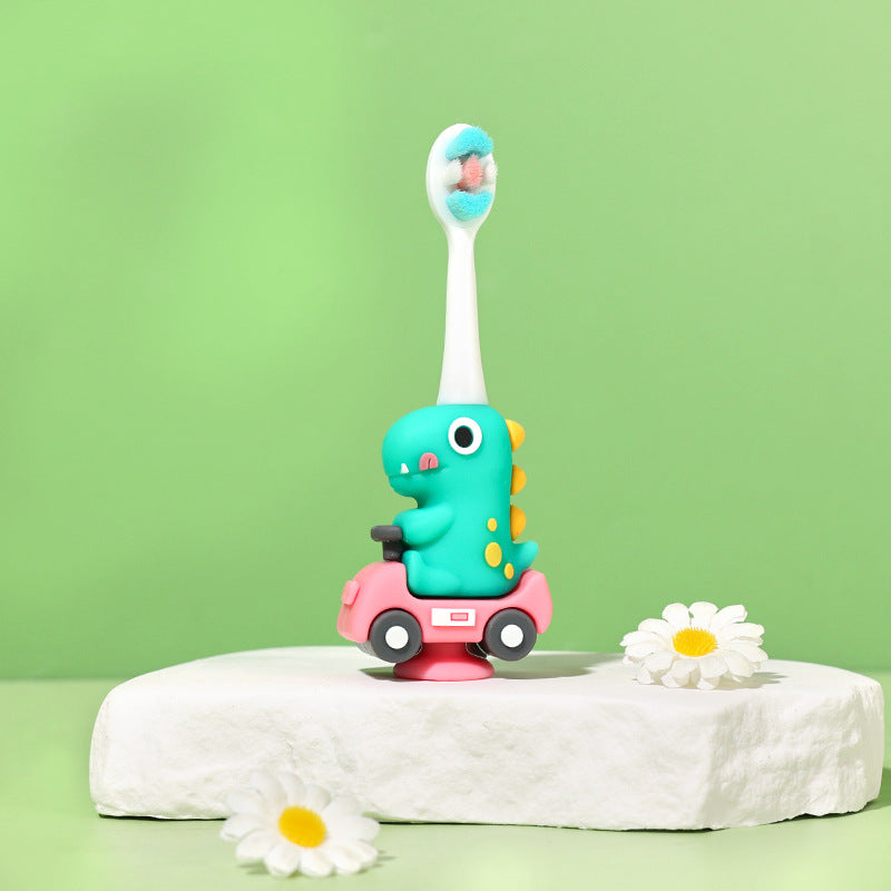 Dino-Cute 3D Cartoon Animal Toothbrush for Kids - Extra Soft Bristles - Gentle Oral Care for Toddlers Aged 1-7 - Pest image