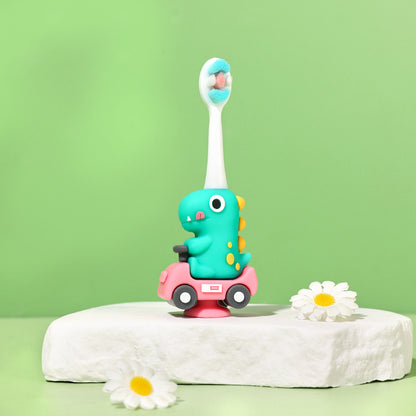 Dino-Cute 3D Cartoon Animal Toothbrush for Kids - Extra Soft Bristles - Gentle Oral Care for Toddlers Aged 1-7 - Pest image
