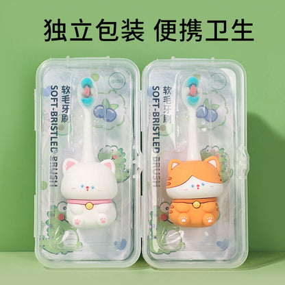 Kitten-Cute 3D Cartoon Animal Toothbrush for Kids - Extra Soft Bristles - Gentle Oral Care for Toddlers Aged 1-7 image 4