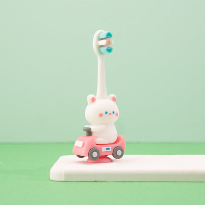 Kitty-Cute 3D Cartoon Animal Toothbrush for Kids - Extra Soft Bristles - Gentle Oral Care for Toddlers Aged 1-7 image 4