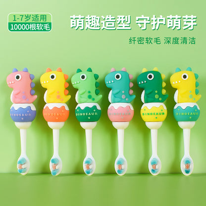 Small Dinosaure-Cute 3D Cartoon Animal Toothbrush for Kids - Extra Soft Bristles - Gentle Oral Care for Toddlers Aged 1-7 image 2