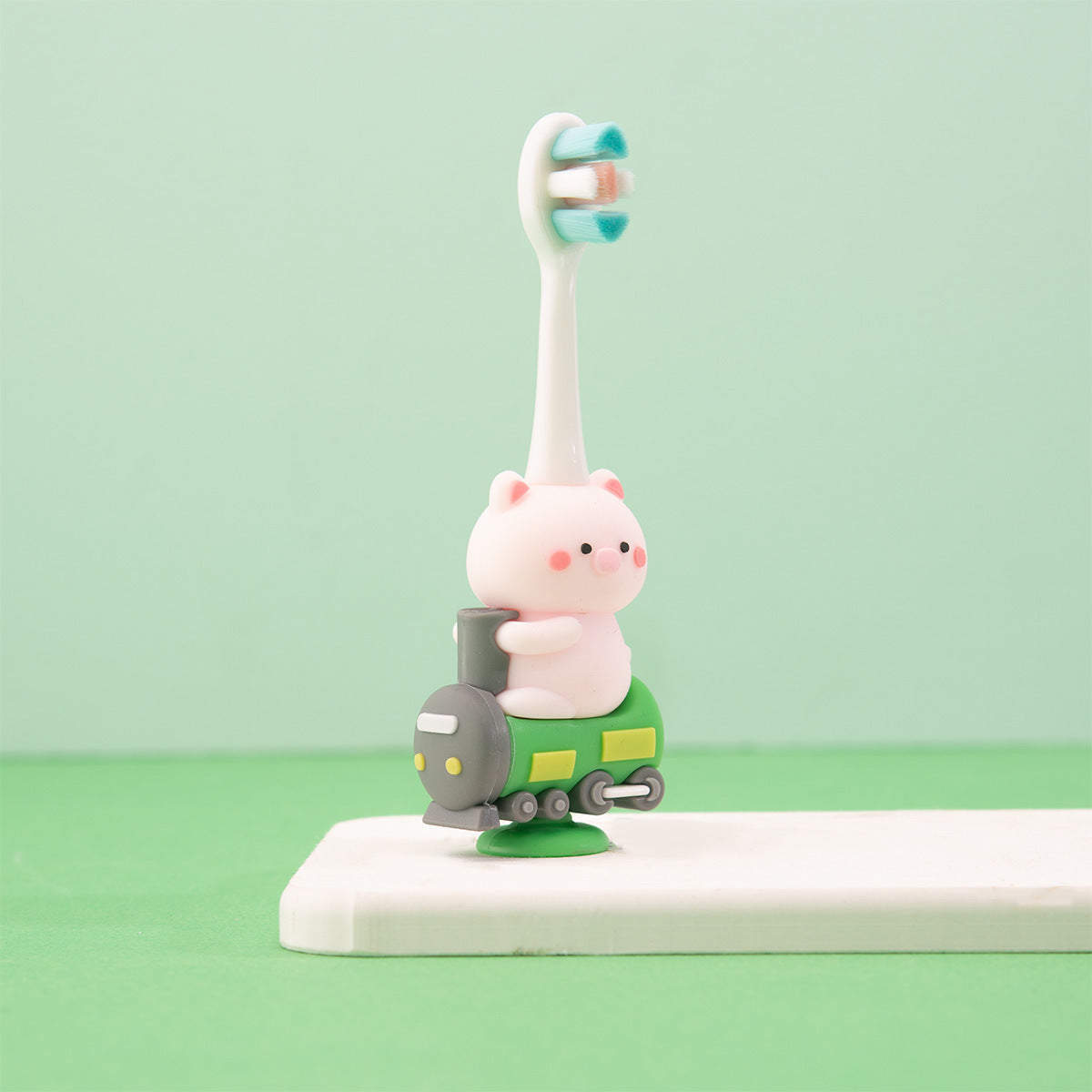 Kitty-Cute 3D Cartoon Animal Toothbrush for Kids - Extra Soft Bristles - Gentle Oral Care for Toddlers Aged 1-7 - Pink image