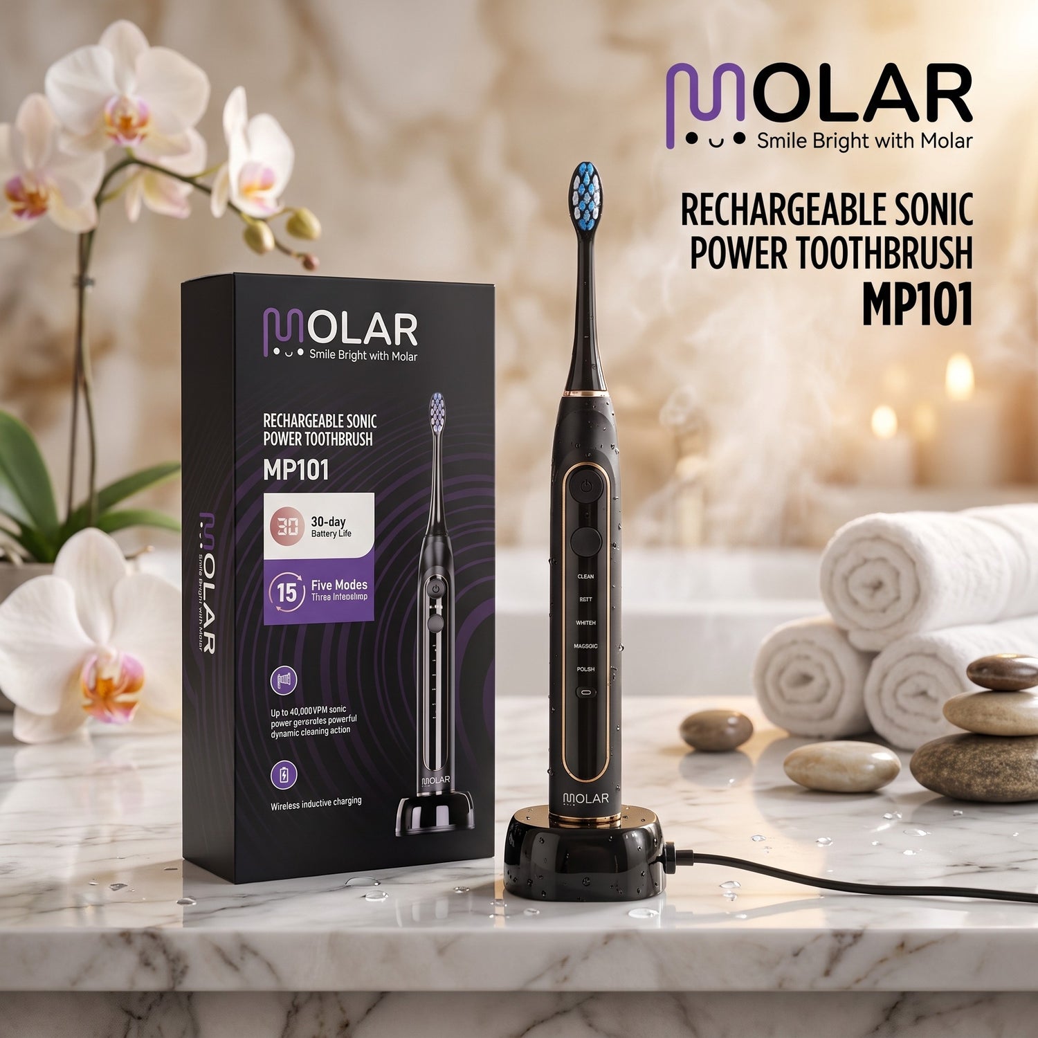 MOLAR MP101 rechargeable sonic toothbrush with retail box