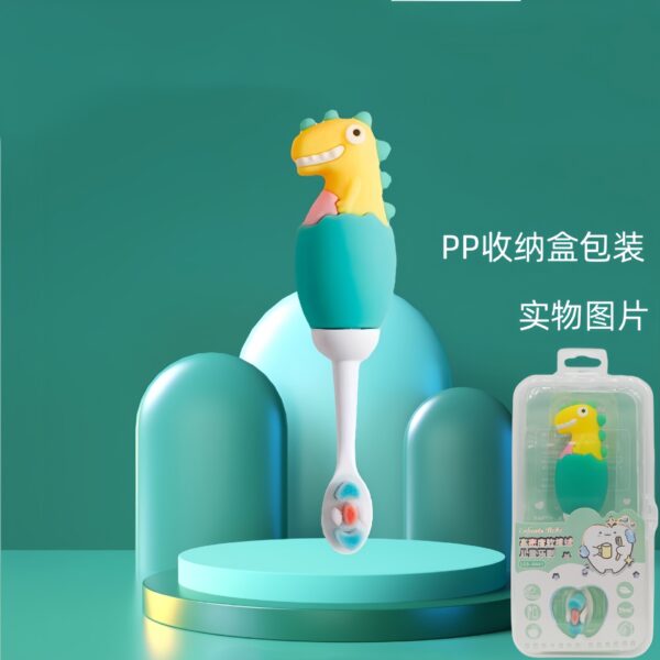 DinosaurFun-Cute 3D Cartoon Animal Toothbrush for Kids - Extra Soft Bristles - Gentle Oral Care for Toddlers Aged 1-7