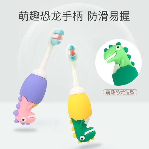 DinosaurFun-Cute 3D Cartoon Animal Toothbrush for Kids - Extra Soft Bristles - Gentle Oral Care for Toddlers Aged 1-7