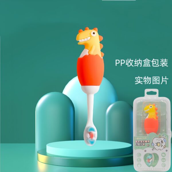 DinosaurFun-Cute 3D Cartoon Animal Toothbrush for Kids - Extra Soft Bristles - Gentle Oral Care for Toddlers Aged 1-7