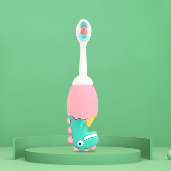 DinosaurFun-Cute 3D Cartoon Animal Toothbrush for Kids - Extra Soft Bristles - Gentle Oral Care for Toddlers Aged 1-7
