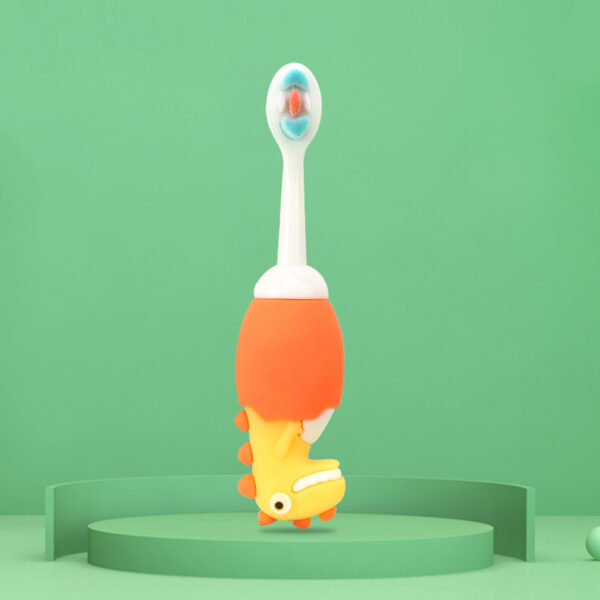 DinosaurFun-Cute 3D Cartoon Animal Toothbrush for Kids - Extra Soft Bristles - Gentle Oral Care for Toddlers Aged 1-7