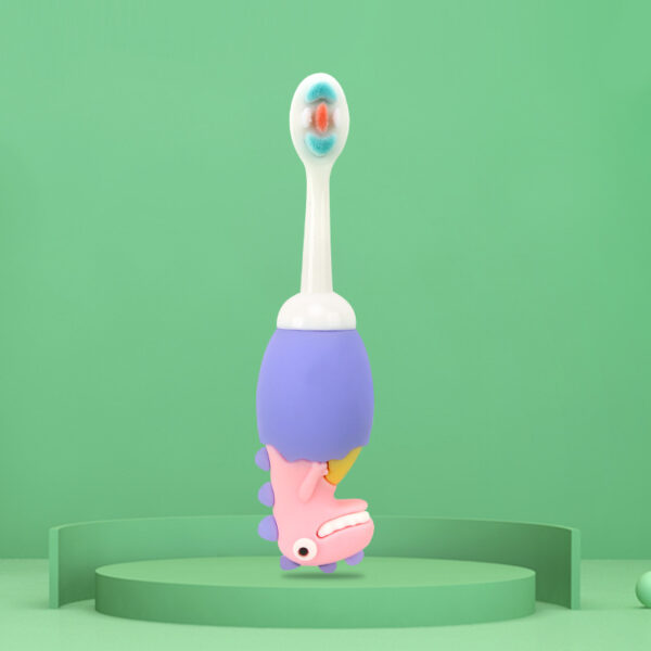 DinosaurFun-Cute 3D Cartoon Animal Toothbrush for Kids - Extra Soft Bristles - Gentle Oral Care for Toddlers Aged 1-7