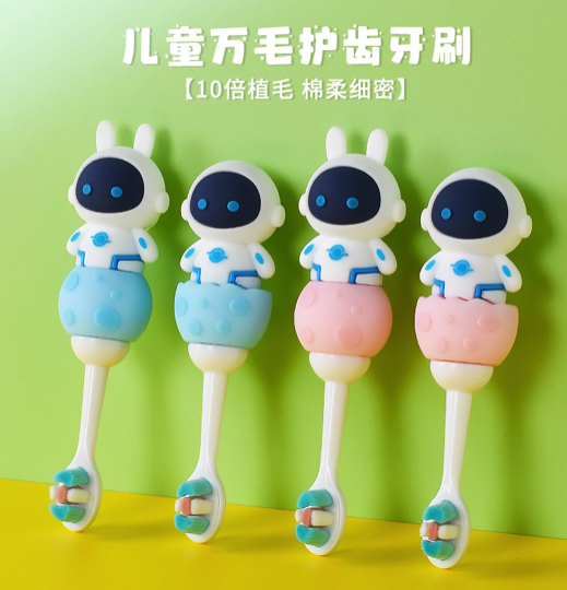 Roboto-Cute 3D Cartoon Animal Toothbrush for Kids - Extra Soft Bristles - Gentle Oral Care for Toddlers Aged 1-7