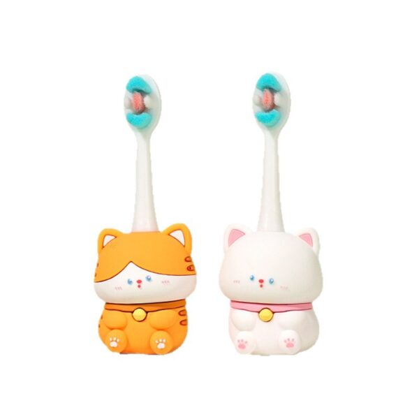 Kitten-Cute 3D Cartoon Animal Toothbrush for Kids - Extra Soft Bristles - Gentle Oral Care for Toddlers Aged 1-7