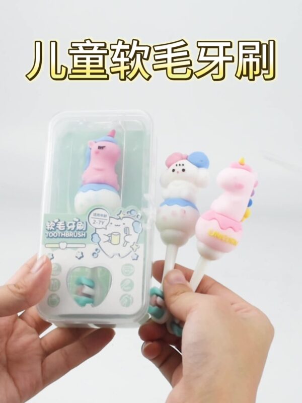 Unicorn-Cute 3D Cartoon Animal Toothbrush for Kids - Extra Soft Bristles - Gentle Oral Care for Toddlers Aged 1-7