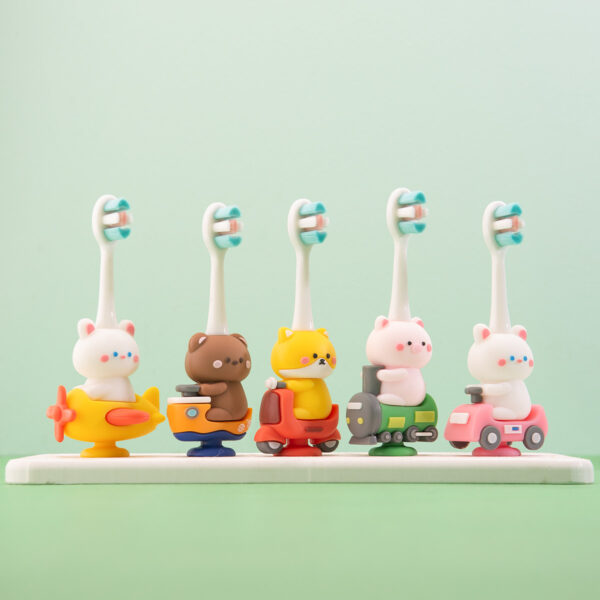 Kitty-Cute 3D Cartoon Animal Toothbrush for Kids - Extra Soft Bristles - Gentle Oral Care for Toddlers Aged 1-7