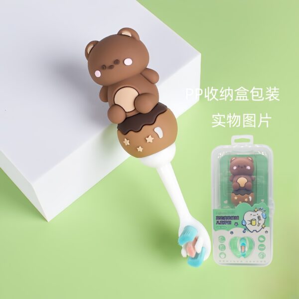 PandaCat-Cute 3D Cartoon Animal Toothbrush for Kids - Extra Soft Bristles - Gentle Oral Care for Toddlers Aged 1-7