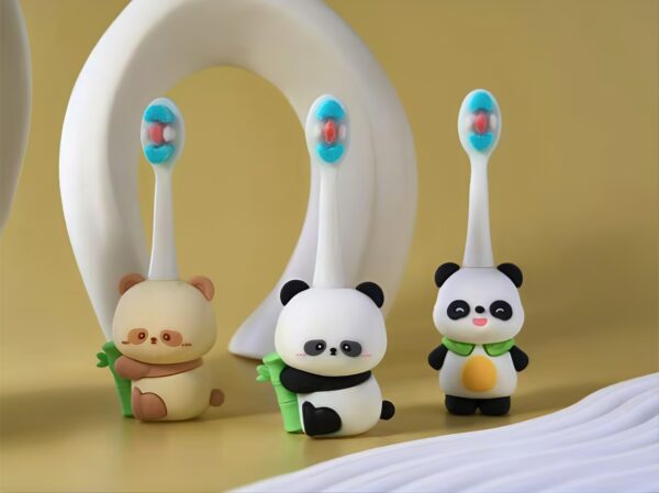 Panda-Cute 3D Cartoon Animal Toothbrush for Kids - Extra Soft Bristles - Gentle Oral Care for Toddlers Aged 1-7