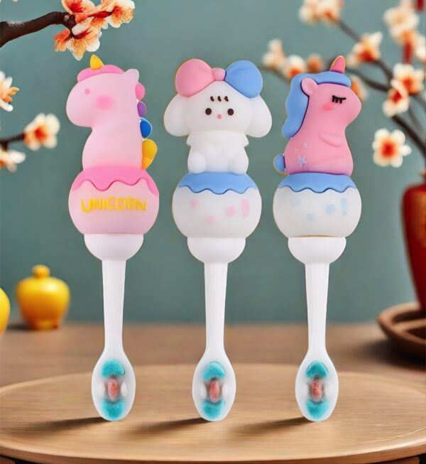Unicorn-Cute 3D Cartoon Animal Toothbrush for Kids - Extra Soft Bristles - Gentle Oral Care for Toddlers Aged 1-7