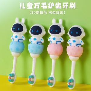 Roboto-Cute 3D Cartoon Animal Toothbrush for Kids - Extra Soft Bristles - Gentle Oral Care for Toddlers Aged 1-7