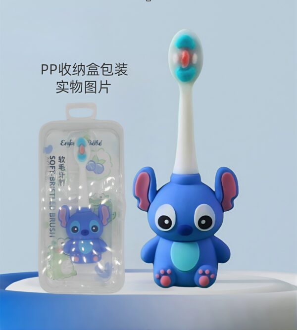 Disney-Stitch-Cute 3D Cartoon Animal Toothbrush for Kids - Extra Soft Bristles - Gentle Oral Care for Toddlers Aged 1-7