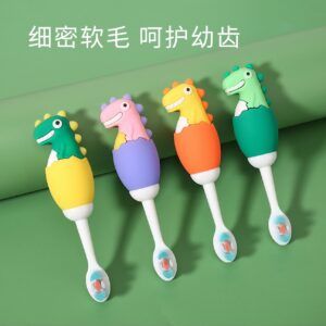 DinosaurFun-Cute 3D Cartoon Animal Toothbrush for Kids - Extra Soft Bristles - Gentle Oral Care for Toddlers Aged 1-7
