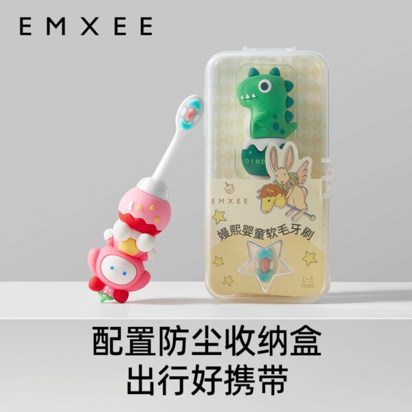SmallBear-Cute 3D Cartoon Animal Toothbrush for Kids - Extra Soft Bristles - Gentle Oral Care for Toddlers Aged 1-7