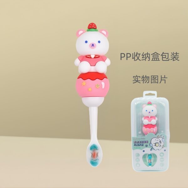 SmallBear-Cute 3D Cartoon Animal Toothbrush for Kids - Extra Soft Bristles - Gentle Oral Care for Toddlers Aged 1-7