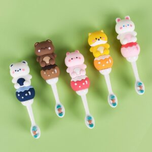 PandaCat-Cute 3D Cartoon Animal Toothbrush for Kids - Extra Soft Bristles - Gentle Oral Care for Toddlers Aged 1-7